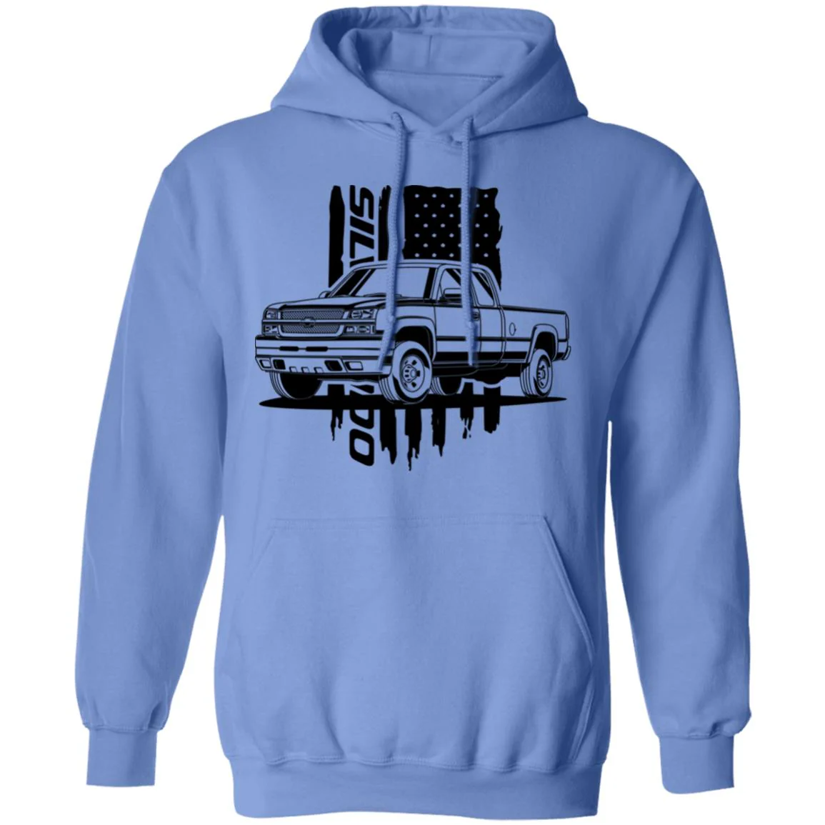 Chevy Silverado Hoodie - American Flag - Image 3