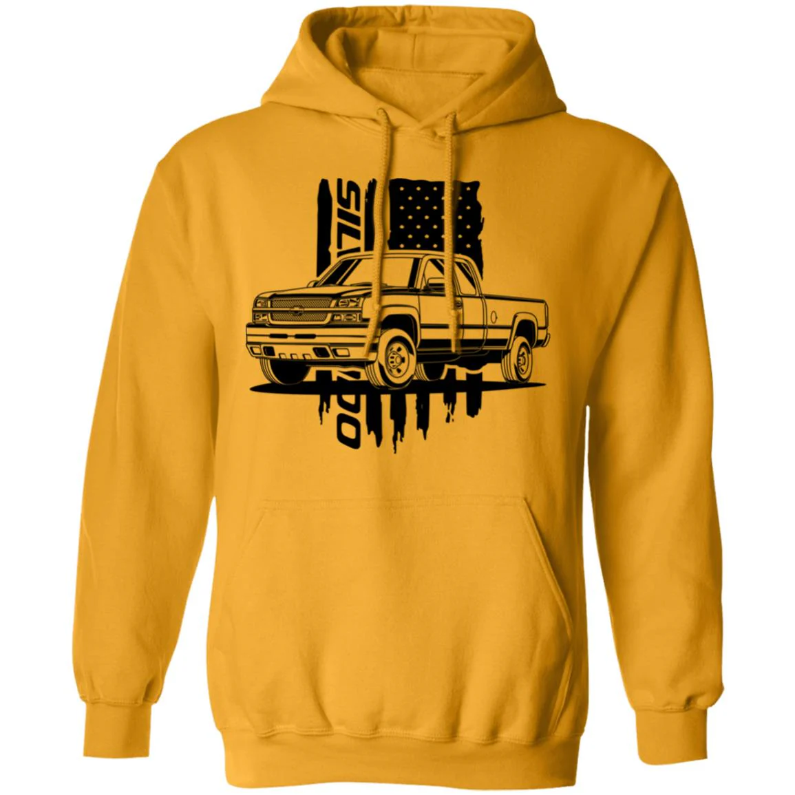 Chevy Silverado Hoodie - American Flag - Image 4