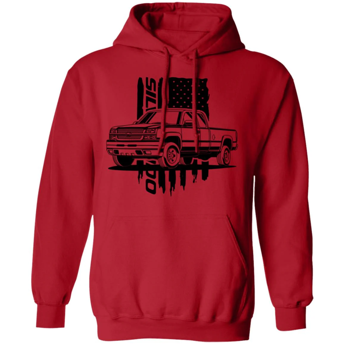 Chevy Silverado Hoodie - American Flag - Image 7